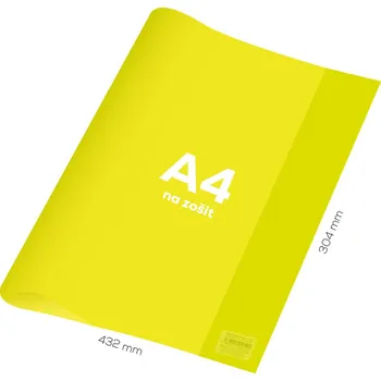 Sešit Junior Obal na sešit A4 PVC 432x304 mm Neon Color - průhledný/žlutý