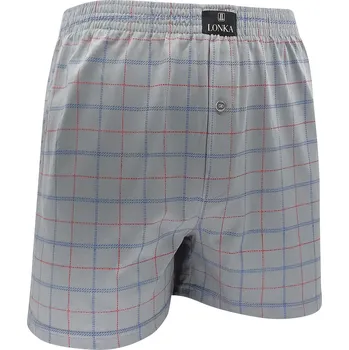 Trenýrky Lonka Karel KOSTKA - šedé-modré, XL