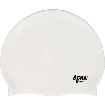 Plavecká čepice ACRA Čepice plavecká koupací silikonová do vody bílá