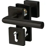 Bezpečnostní kování s hranatými rozetami, Sicura Oliver, Černá matná Pravé provedení