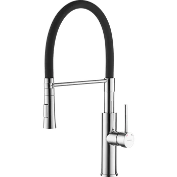 Vodovodní baterie Kuchinox Dřezová baterie Shire s flexibilním raménkem a 2-funkční sprškou - BQH_778D, černá mat/chrom