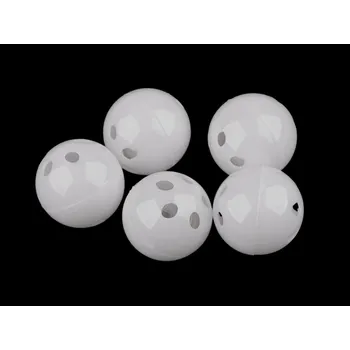 Chrastítko kulička Ø2,4 a 2,6 cm, barva 3 (Ø26 mm) bílá