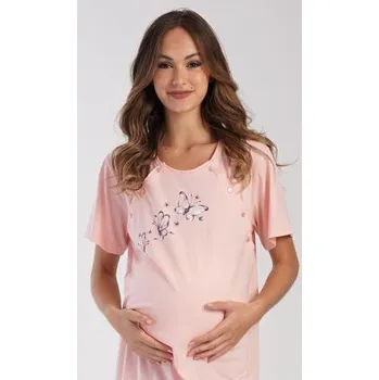 Dámské noční prádlo Dámská noční košile mateřská Vienetta Secret Butterfly světle lososová L