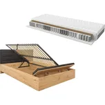 Sada postel 160 Ostia s roštem a matrací Ceres AV - Black Red White - BRW 167x100.5 cm