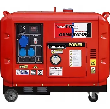 Elektrocentrála Přenosný jednofázový generátor proudu KrafTWele 7600 W, na naftu