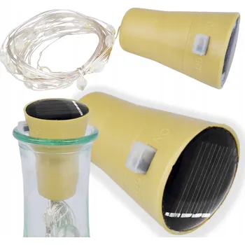 Venkovní osvětlení Korek do láhve, solární světýlka 10 LED, 90 cm. STUDENÁ BÍLÁ