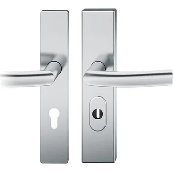 FSB 73 7376 bezpečnostní kování, klika/klika Eloxovaný hliník, Se štítkem, Levá, 72 mm