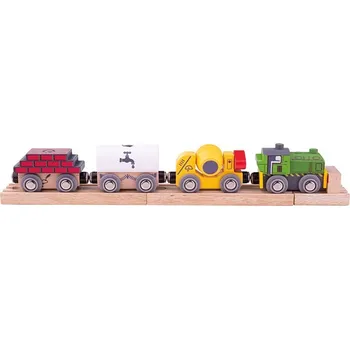 Vláček a vláčkodráha Bigjigs Rail Dřevěný stavební vlak