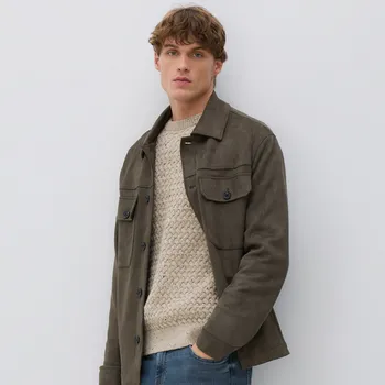 Pánský svetr Reserved - Strukturovaný svetr s vlnou - béžová - 949GC-80M - 949GC-80M-S