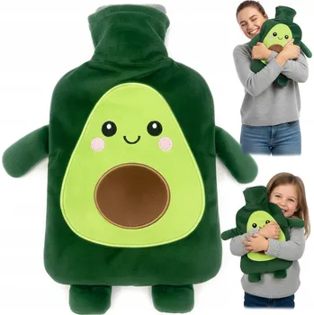 Termofor Velký termofor AVOKÁDO LAZYhome, gumový termofor na vodu pro děti, plyšový