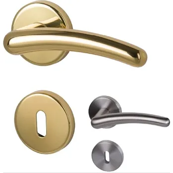 Dveřní kování Südmetall Franca-R mosaz/nerez vzhled, TopSpeed Mosaz lakovaná, klika / klika, Cylindrická vložka