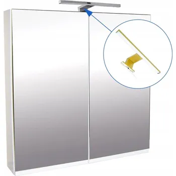 Koupelnový nábytek Zrcadlová skříňka Atica 80 ZS LED-G s osvětlením Any LED 30 G, zlatá