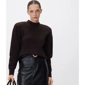 Dámský svetr Reserved - Svetr s příměsí vlny - tmavě hnědá - 176DP-89X - 176DP-89X-S