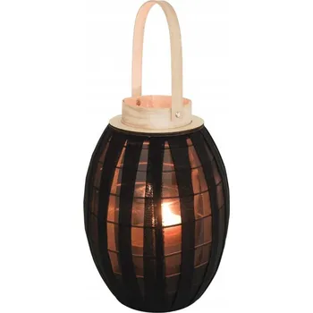 Obraz Lucerna ČERNÁ se skleněnou vložkou, 34 cm