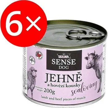 Krmivo pro psa Sokol Falco Sense Dog jehněčí a hovězí 6 × 200 g