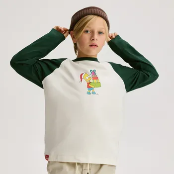 Reserved - Dlouhý rukáv The Simpsons - krémová - 766IK-01X - 766IK-01X-158