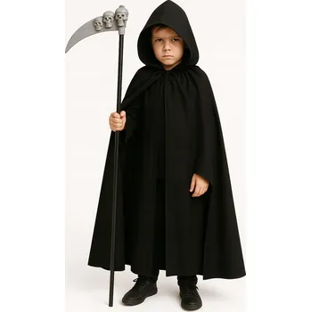 Karnevalový kostým HALLOWEENSKÝ KOSTÝM SMRŤ – plášt s s kapucí 80 cm + KOSA – kostým PRO DĚTI