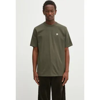 Bavlněné tričko Café Kitsuné Barista Fox Patch Relaxed, S, zelená, 77X