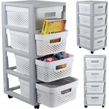 Komoda Koupelnový regál Curver bílý, odstíny šedé 30 x 36 x 69 cm