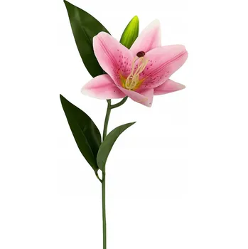 umělá květina UMĚLÁ LILIE RŮŽOVÁ SILIKONOVÁ 47CM KVĚTINA DEKORATIVNÍ KYTICE NA HROB