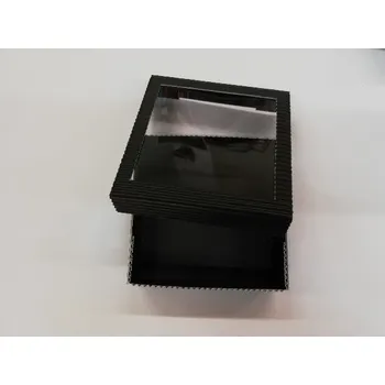 Dárková krabička Papírová dárková krabička z vlnité lepenky - černá - 3x10x10 cm