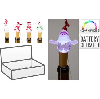 zátka na lahev VÁNOČNÍ 1LED mix motivů