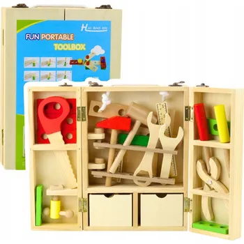 Dřevěná hračka Sada Malého Kutila Dřevěná Bedna s Nářadím 35 ks