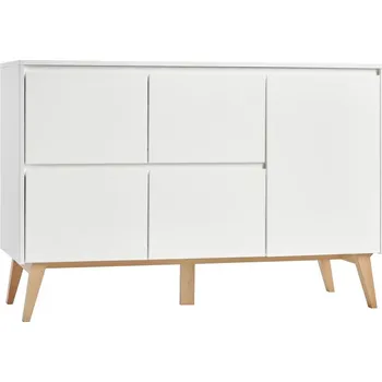Komoda Komoda Pinio Swing 4 zásuvky + 1 dveře L/P - bílá