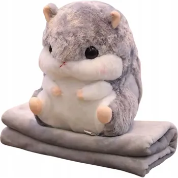 Dětská deka Křeček z kocykiem Sada 3v1 velká Deka 2 m Plyšák deka Hračky pro děti