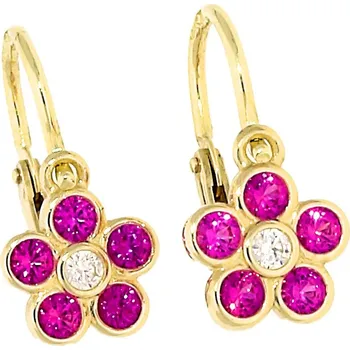 Náušnice Goldstore Zlaté kytičky dětské náušnice Váha: 1.17 g