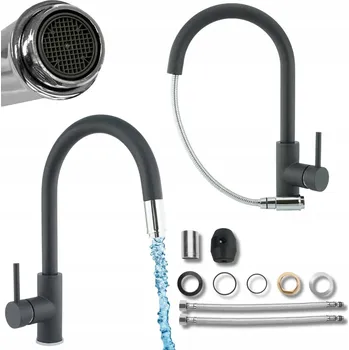 Vodovodní baterie Kuchyňská stojánková baterie Moderno Marcella šedá