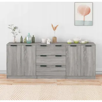 Komoda Komoda se 3 zásuvkami, šedý dub sonoma, dřevotříska