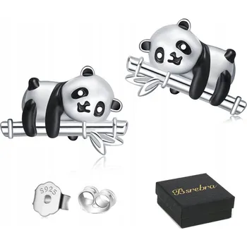 Náušnice Stříbrné náušnice RYZOST 925 PANDA STŘÍBRO ŠROUBKY pro dívky