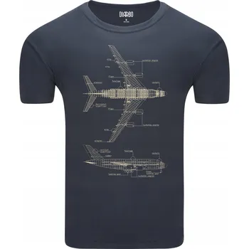 Pánské Tričko S Potiskem schématu letadla pro milovníky letectví, velikost XL