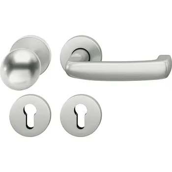 Dveřní kování Kování FSB 72 1159 objektové Eloxovaný hliník, Levé provedení, Cylindrická vložka, klika / koule