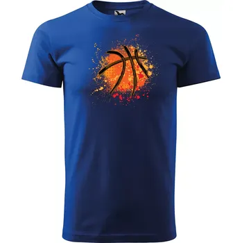 Sablio Tričko s potiskem Basketball paint - modré 5XL