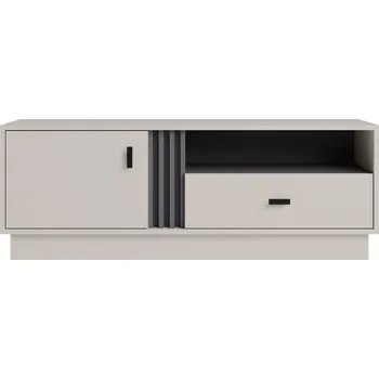 Televizní stolek TV stolek se zásuvkou a policemi do obývacího pokoje Allmo - Meblar Kašmír / Antracit 125x45 cm