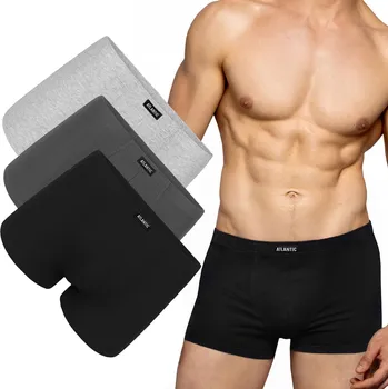 Boxerky Pánské bavlněné boxerky ATLANTIC 3BMH-007 šortky MIX 3-PACK - XL