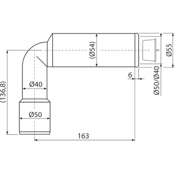 Sifon ALCA Koleno odpadu DN50/40 M972