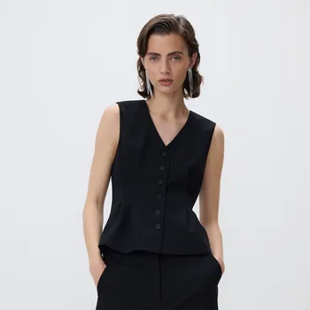 Dámské sako Reserved - Vesta s sklady - černý - 295GF-99X - 295GF-99X-L