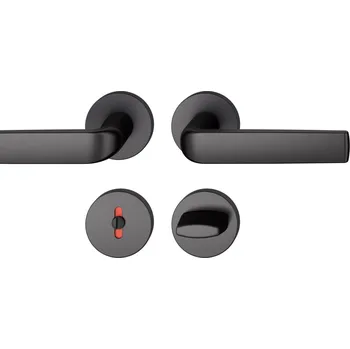 Dveřní kování Kování FSB 12 1267 ASL Černá, klika / klika, WC uzamykání, čtyřhran 6 mm