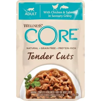 Krmivo pro kočku Wellness Core Kap.Wellness Core Cat Tender kure&losos v omacce 85g
