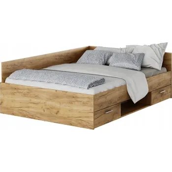 Postel Dvoulůžková postel imitace dřeva Kondela 140x200 cm, dub artisan