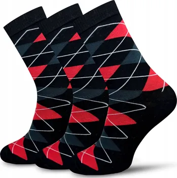 Pánské ponožky Ponožky Ponožky do obleku s kosočtverci černé velikosti 43-46