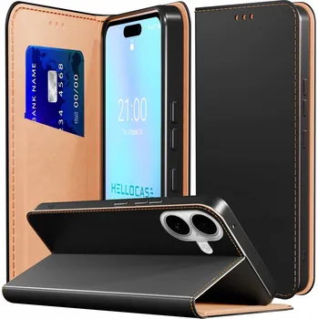 Pouzdro na mobilní telefon Flipové pouzdro Hello Case pro Apple iPhone 16 Plus, černé