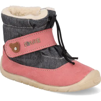 Dívčí zimní obuv Barefoot dětské zimní boty Fare Bare - 5041252 růžové Velikost: 22