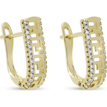 Náušnice DUBAI 3843 Pozlacené náušnice s geometrickým vzorem a zirkony Ellami