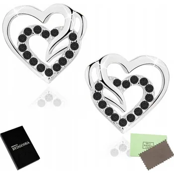 Náušnice STŘÍBRNÉ NÁUŠNICE SRDÍČKA SE ZIRKONY PUZETKY STŘÍBRO O RYZOSTI 925 ŠROUBKY