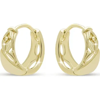 Náušnice Kruhové náušnice s květinovým designem 3845