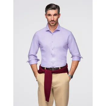 pánská bavlněná oxfordská košile - V1 OM-SHOS-0183 Barva: Levandulová, Velikost: 2XL